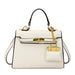 Lockable Satchel With Charm Pouch And Chain Accent Pro - White