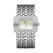 Watch Rectangle Quartz Bracelet for Formal Attire - Silver