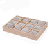 Jewelry Storage Tray with 12 Compartments And Cushions - Grey
