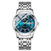 Watch Two Tone Bracelet Timepiece With Crystal Accents - Silver Blue
