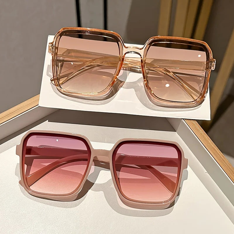 Oversized Square Sunglasses with Gradient Lenses