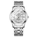 Watch Two Tone Bracelet Timepiece With Crystal Accents - Silver White