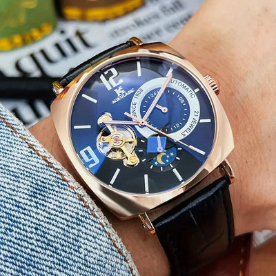 Watch With Skeleton Movement Timepiece For Daily Wear - WO2MEN