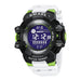 Sport Digital Watch with Backlight Chronograph - White Green