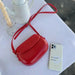 Compact PU Leather Flap Crossbody Bag Everyday Use - Red V2