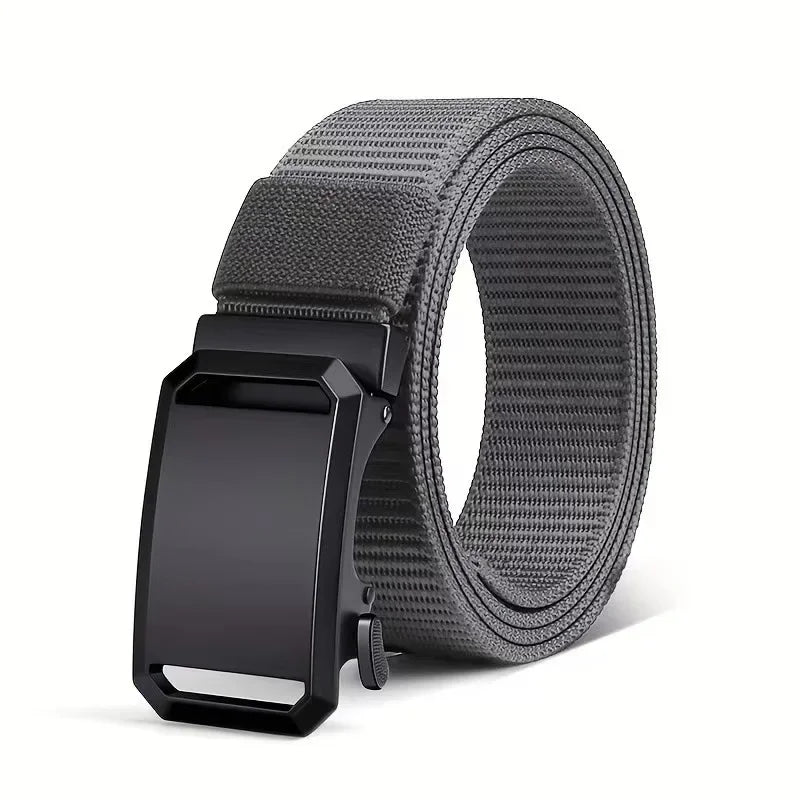 Belt with Toothless Automatic Buckle for Outdoor Work - Grey