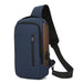 Mens Crossbody Bag with USB Charging Port Anti Theft - Blue