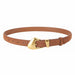 Belt Vintage Style with Gold Buckle - Burnt Orange