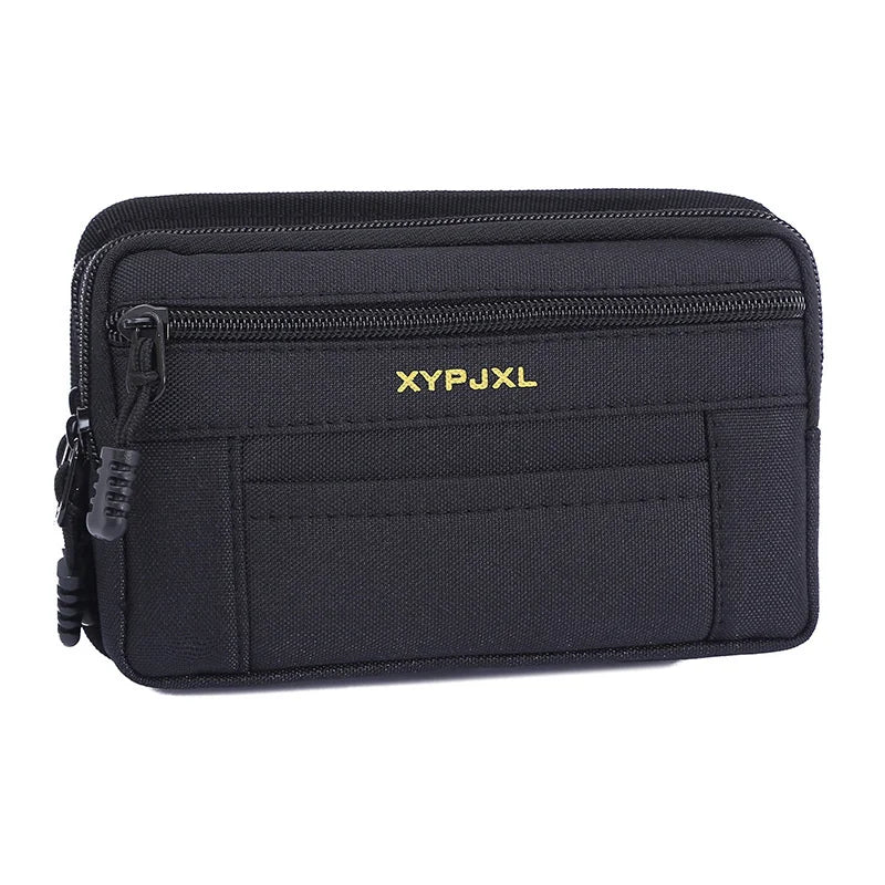 Waist Pack with Two Zippered Pockets Box Shape