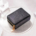 Glitter Sequin Wallet with Double Zip Closure - Black