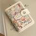 Floral Card Holder Organizer with Snap Closure Design - Beige
