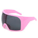 Oversized Shield Sunglasses Wraparound UV400 Lens - Pink