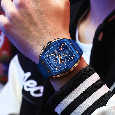 Square Case Chronograph Wristwatch Water Resistant