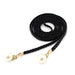 Braided Pearl End Belt with Hanging Pearl Charms - Black