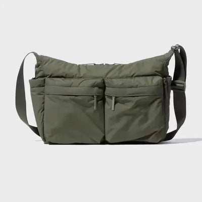 Casual Multi-pocket Messenger Bag with Adjustable Strap - Olive Green