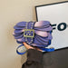 Petal Stack Crossbody With Riveted Buckle Chain Strap - Purple
