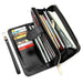 Zipped Long Wallet with Card Slots And Wrist Strap - Black