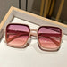 Oversized Square Sunglasses with Gradient Lenses - Pink