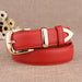 Belt with Pin Buckle Solid Strap - Red