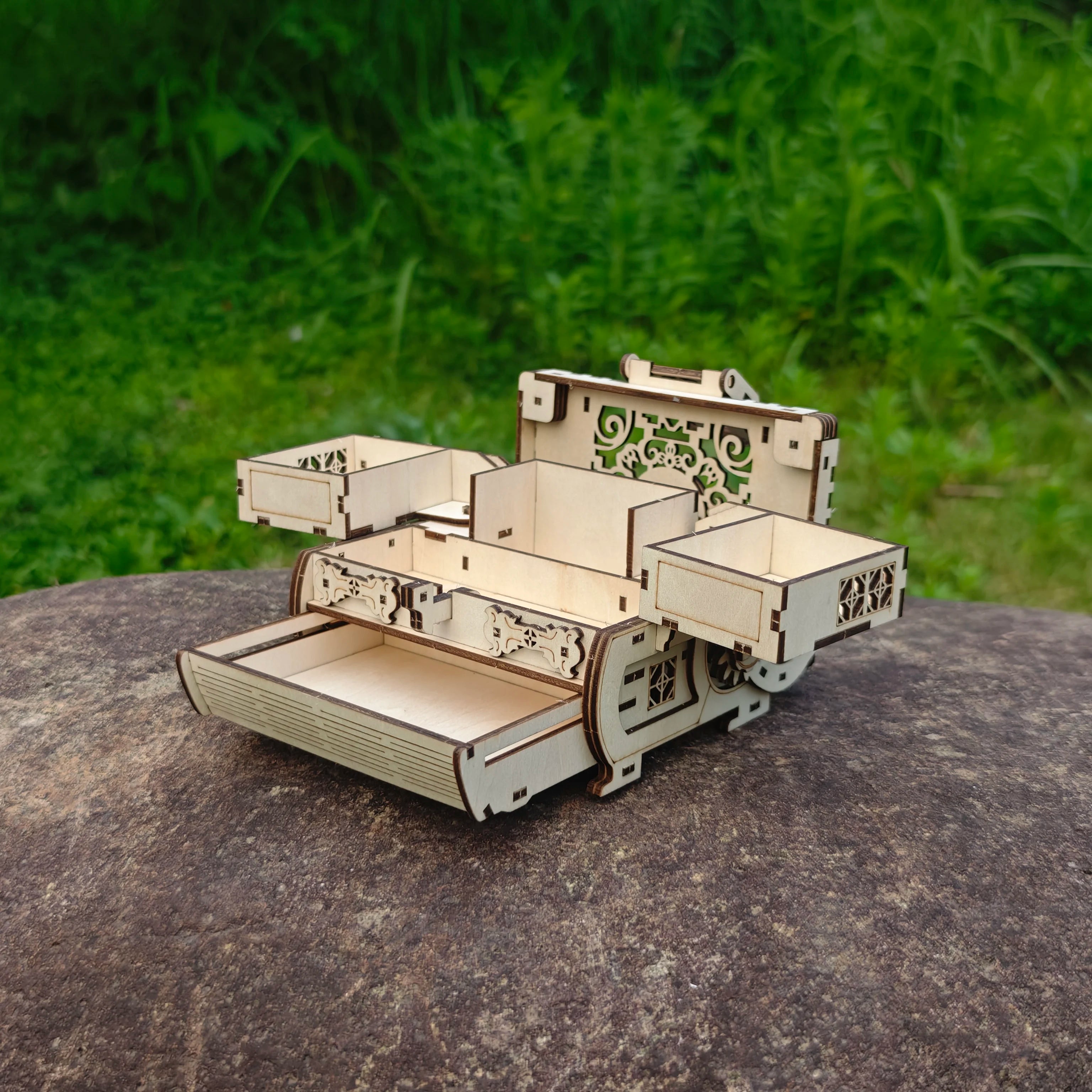 DIY 3D Treasure Box Wooden Puzzle Jewellery Box