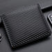 Textured Compact Wallet With Integrated Zipper System - Black