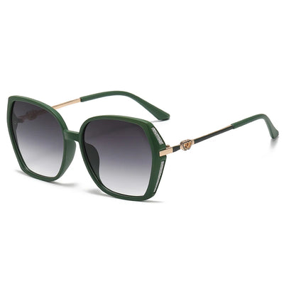 Fashion Square Sunglasses Gradient UV400 Rectangle - Green