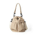Nylon Waterproof Tote Bag with Drawstring and Detachable Strap - Apricot