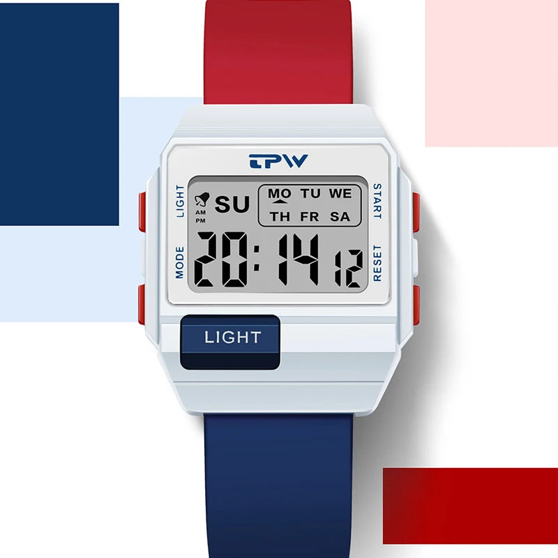 Digital Watch Midsize with Light and Stopwatch