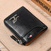 Zipper Card Wallet With RFID Shield and Craftsmanship - Black