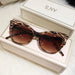 Cat Eye Sunglasses UV400 Mirror Lenses Classic - Double Brown