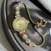 Bracelet Watch with Crystal Bezel Quartz Movement - Gold