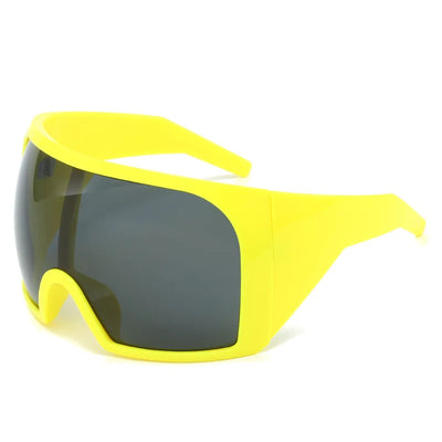 Oversized Sunglasses Shield UV400 for Cycling - Yellow Frame