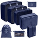 Eight Piece Travel Packing Cube Set for Neat Luggage - 8 pcs navy blue