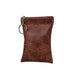 Key Wallet with Key Ring Pillow Shape for Everyday - Brown