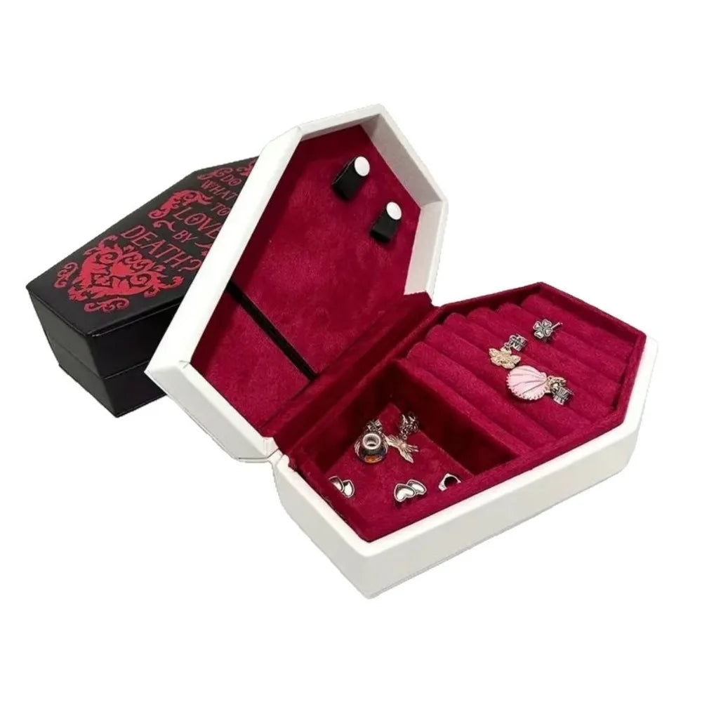 Gothic Coffin Jewellery Box Velvet Interior Case
