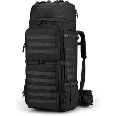 Tactical Mountaineering Backpack 75L Capacity - Black