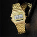 Digital Wristwatch Rectangular Face Bracelet Clasp - Gold