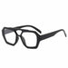 Fashion Retro Big Frame Sunglasses Double Bridge - Black Clear