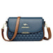 Crossbody Handbag with Geometric Triangle Pattern - Blue
