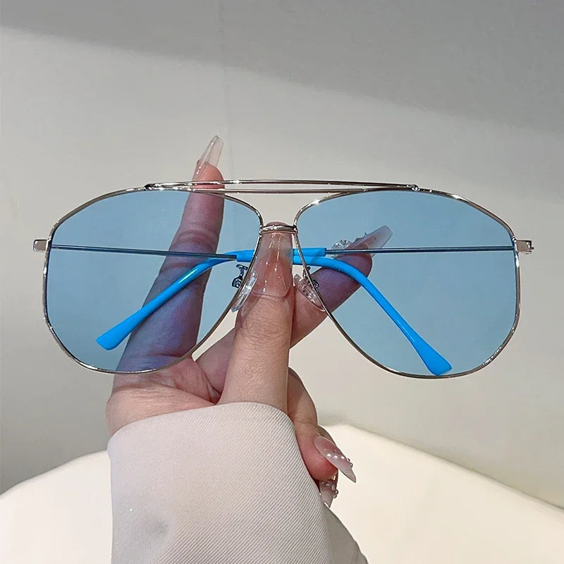 Aviator Sunglasses with Double Bridge Design