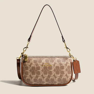 Paisley Monogram Crossbody Satchel with Dual Straps