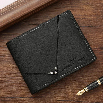 Geometric Stitch Card Holder Wallet with Slim Frame