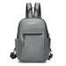 Backpack with Front Zipper Pocket And Crossbody Strap - Grey