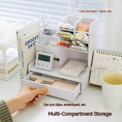 Graceful Desk Organizer With Multi Drawers And Tray
