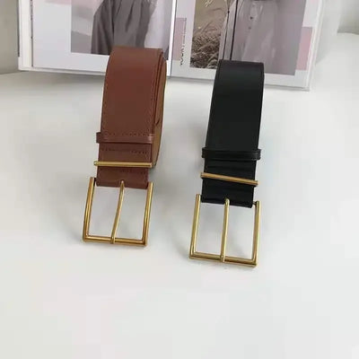 Belt with Square Buckle for Women Everyday Wear