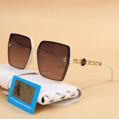Sculpted Square Frame Sunglasses With Gradient Lenses - WO2MEN