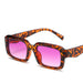 Rectangular Sunglasses Gradient Lenses UV400 Protection - Leopard Pink
