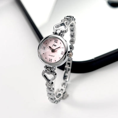 Women's Bracelet Watch with Heart Link Design