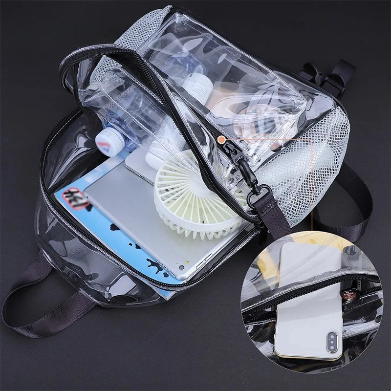 Backpack With Zippered Front Pocket And Mesh Panels - WO2MEN