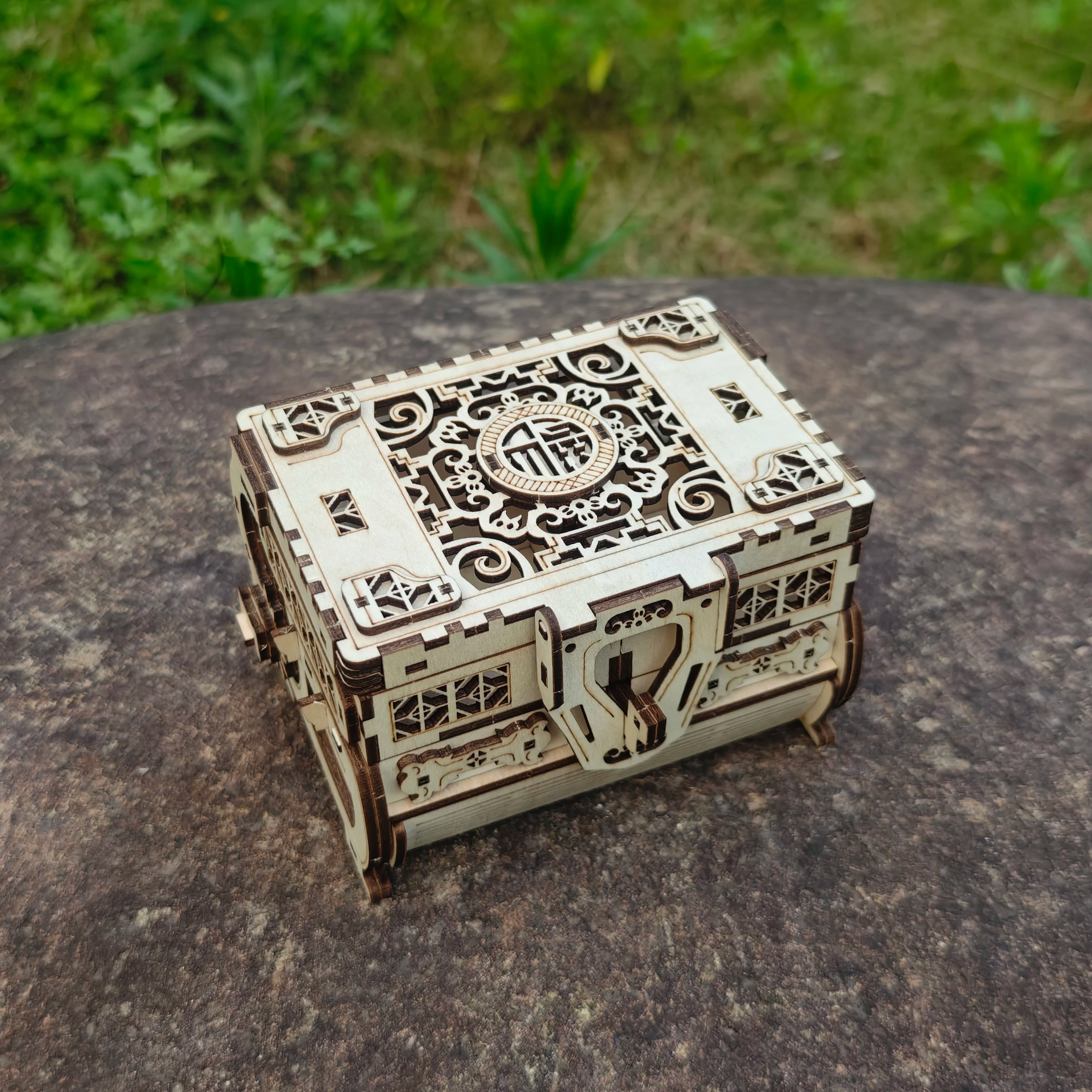 DIY 3D Treasure Box Wooden Puzzle Jewellery Box
